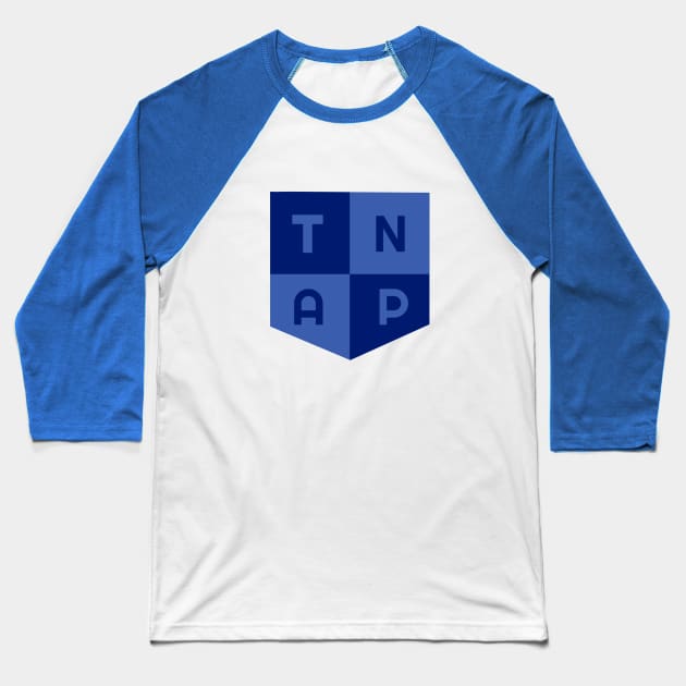 TNAP Shield Icon Blue Baseball T-Shirt by The Nerd Academy Student Store